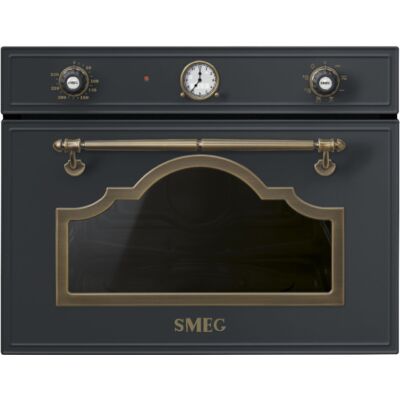 SMEG SF4750MAO beépíthető rusztikus mikrohullámú sütő - antracit / bronz