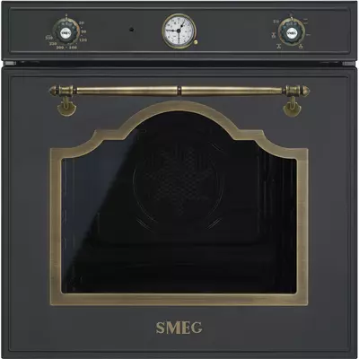 SMEG SF700AO beépíthető rusztikus hőlégkeveréses sütő - antracit / bronz