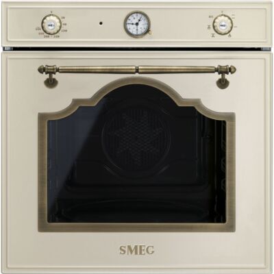 SMEG SF700PO beépíthető rusztikus hőlégkeveréses sütő - bézs / bronz