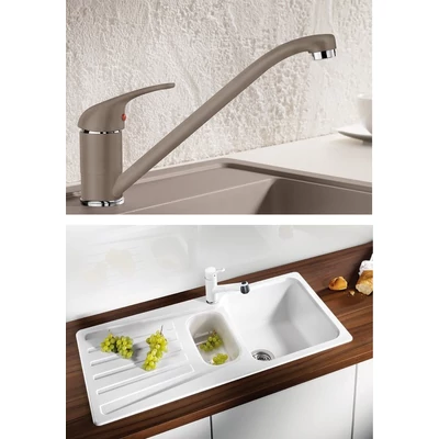 BLANCO DARAS silgránit HD csaptelep - BLANCO NOVA 6 S gránit mosogatótálca szett - sand
