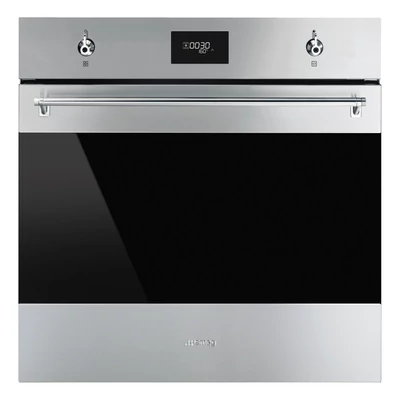 SMEG PIROLITIKUS HŐLÉGKEVERÉSES SÜTŐ, Classica design, 60 cm, CS LCD, inox