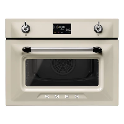 SMEG KOMPAKT KOMBINÁLT MIKROHULLÁMÚ SÜTŐ, Victoria design, Galileo, 45 cm, ES LCD, bézs