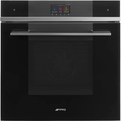 SMEG PIROLITIKUS HŐLÉGKEVERÉSES SÜTŐ,Linea,10+1 funkció,150 automatikus program,színes TFT kijelző,fekete üveg