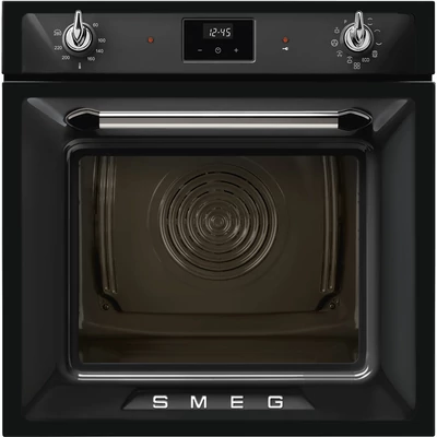 SMEG PIROLITIKUS HŐLÉGKEVERÉSES SÜTŐ, Victoria design, Galileo, 60 cm, ES LCD, fekete