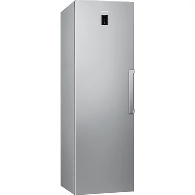 SMEG SZABADONÁLLÓ FAGYASZTÓ, 59,5x186 cm, fordítható ajtó, LCD kijelző, inox