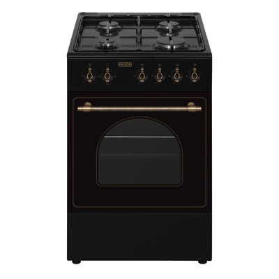 EVIDO FREE GE55A gáz tűzhely,elektromos sütő,rusztikus, antracit/bronz,50*55cm