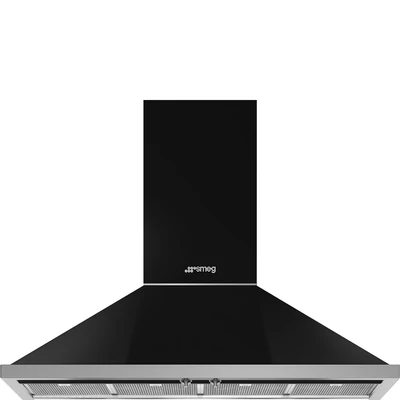 SMEG PORTOFINO design kürtős fali páraelszívó, 120 cm, fekete