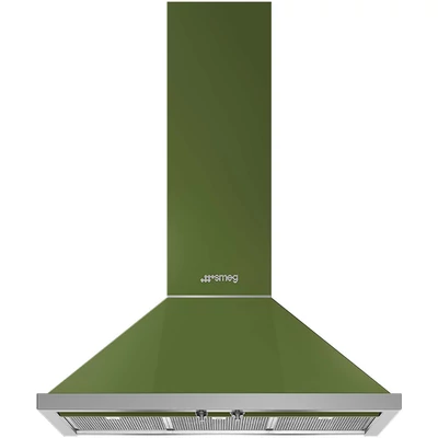 SMEG PORTOFINO design kürtős fali páraelszívó, 90 cm, oliva zöld