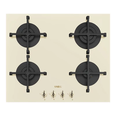 SMEG GÁZ FŐZŐLAP,Colonial,60 cm,4 db normál égő,bézs üveg,bronz vezérlőgombok,egyenes él