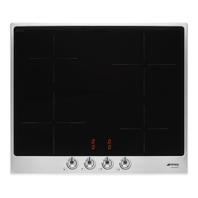 SMEG INDUKCIÓS FŐZŐLAP, Classic design, 60 cm, 4 főzőzóna, inox keret