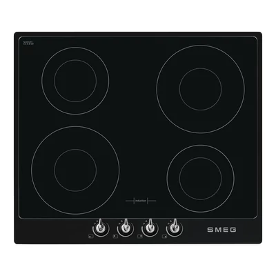 SMEG INDUKCIÓS FŐZŐLAP, Victoria design, 60 cm, 4 főzőzóna, fekete