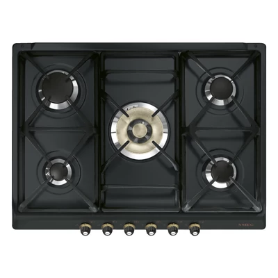 SMEG GÁZ FŐZŐLAP, Cortina design, 70 cm, 5 gázégő, antracit