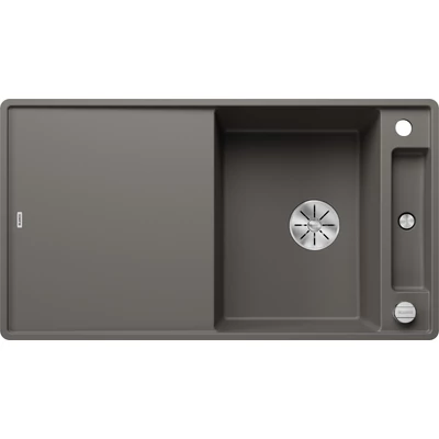 BLANCO AXIA III 5S-F vulkánszürke üveg tart., SZINTBE ÉPÍTÉS