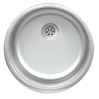 EVIDO RONDO rozsdamentes mosogató, kerek, egymedence, natúr, 44,6 cm átmérő, 1,5" lefolyógarnitúra