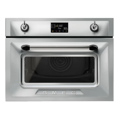 SMEG KOMPAKT KOMBINÁLT MIKROHULLÁMÚ SÜTŐ, Victoria design, Galileo, 45 cm, ES LCD, inox
