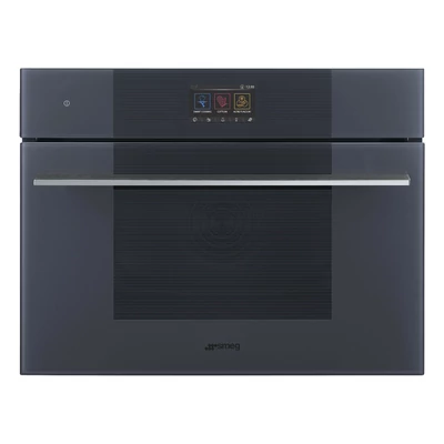SMEG KOMPAKT KOMBINÁLT MIKROHULLÁMÚ SÜTŐ, Linea design, Galileo, 45 cm, TFT, neptune szürke üveg