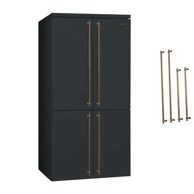 SMEG SZABADONÁLLÓ HŰTŐ ÉS FAGYASZTÓ, Colonial design, 91,5x187,5 cm, francia ajtó, antracit
