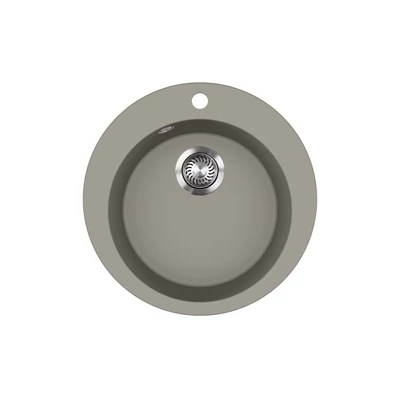 EVIDO Tondo kerek gránit mosogató, 505 mm, platina