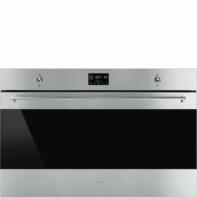 SMEG PIROLITIKUS HŐLÉGKEVERÉSES XL SÜTŐ, Classica design, 90 cm, ES LCD, inox