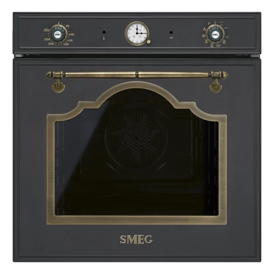 SMEG PIROLITIKUS HŐLÉGKEVERÉSES SÜTŐ, Cortina design, 60 cm, analóg, antracit