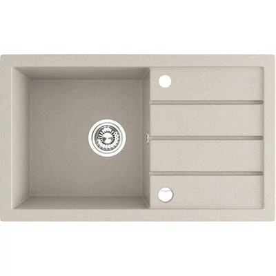 Laveo RINA csepptálcás bézs mosogató automata dugókiemelős, helytakarékos szifonnal