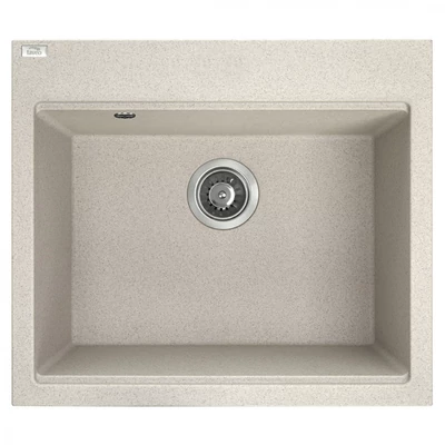 Laveo TAU 6 bézs egymedencés mosogató helytakarékos szifonnal