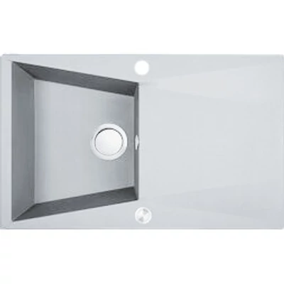 Laveo GRENADA csepptálcás fehér mosogató automata dugókiemelős, helytakarékos szifonnal