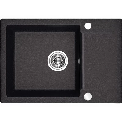Laveo CELEBES csepptálcás mosogató, szemcsés fekete (SBL_713T)