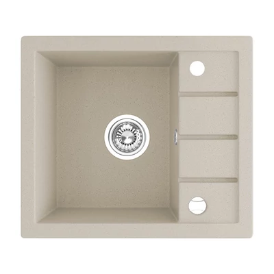 Laveo RINA MINI csepptálcás mosogató, bézs, automata dugókiemelős, helytakarékos szifonnal