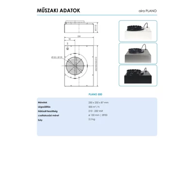 AIRA - Plazma szűrő páraelszívókhoz PLANO 500/210 R