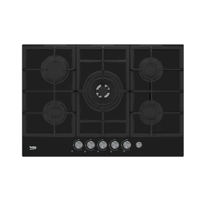 Beko HILW75235S fekete, beépíthető, gáz, főzőzóna: 4 +1 wok égőfej, beépíthető méret: 56cm, főzőlap