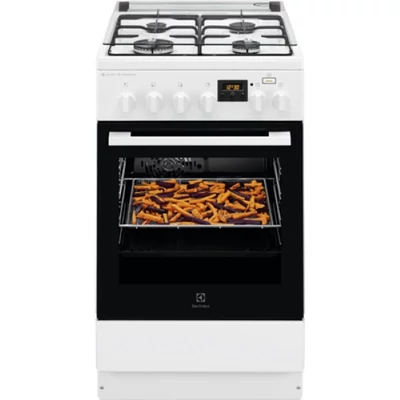 Electrolux LKK560205W fehér, szabadonálló, gáz, kombinált, főzőzóna: 4, sütő:58L, grill, tűzhely