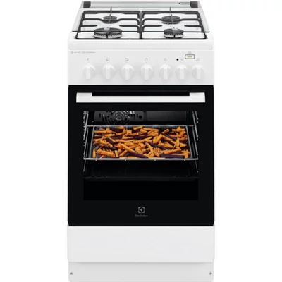 Electrolux LKK560000W fehér, szabadonálló, gáz, kombinált, főzőzóna: 4, sütő:58L, grill, tűzhely