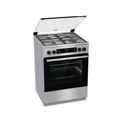 Gorenje GKS6C70XF inox, szabadonálló, gáz, kombinált, főzőzóna: 4, sütő:71L, grill, tűzhely