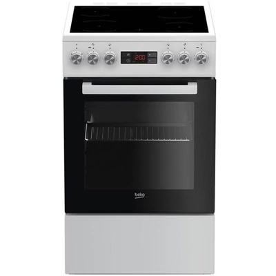 Beko FSM57300GW fehér, szabadonálló, kerámialapos, elektromos, főzőzóna: 4, sütő:55L, grill, tűzhely