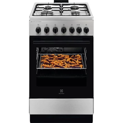 Electrolux LKK560011X SteamBake inox-fekete, szabadonálló, gáz, kombinált, főzőzóna:4, Sütő:58L, tűzhely